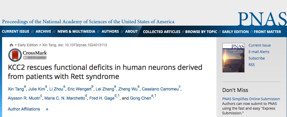 Tang X. et al. KCC2 rescues functional deficits in human neurons derived from patients with Rett syndrome //Proceedings of the National Academy of Sciences. – 2016. – С. 201524013.
