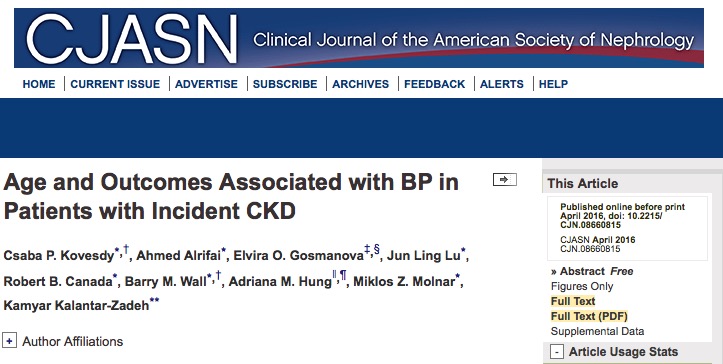 гипертония, заболевания почек, Clinical Journal of the American Society of Nephrology