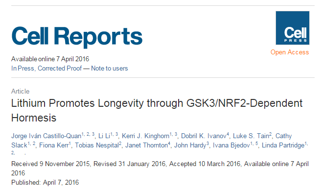 литий, Cell Reports