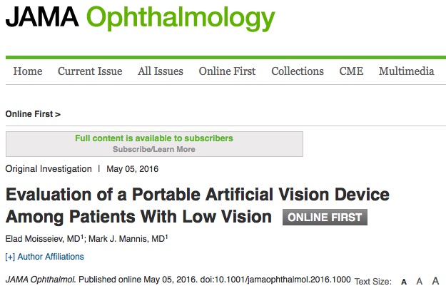 слепота, JAMA Ophthalmology