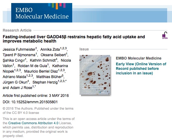 голодание, EMBO Molecular Medicine,