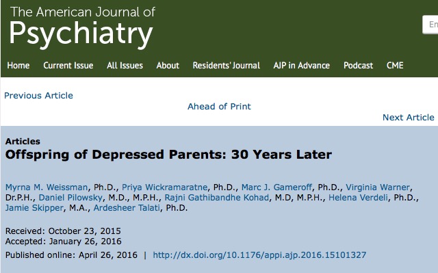 депрессия, дети, American Journal of Psychiatry