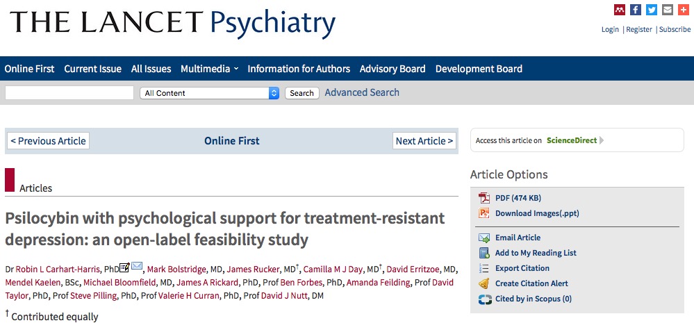 грибы, галлюцинации, депрессия, The Lancet Psychiatry