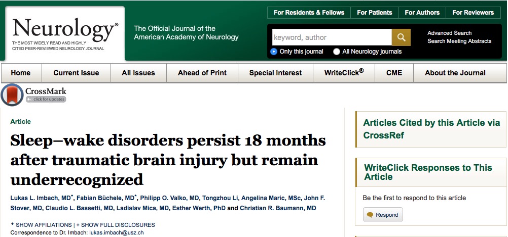 ЧМТ, сон, Neurology