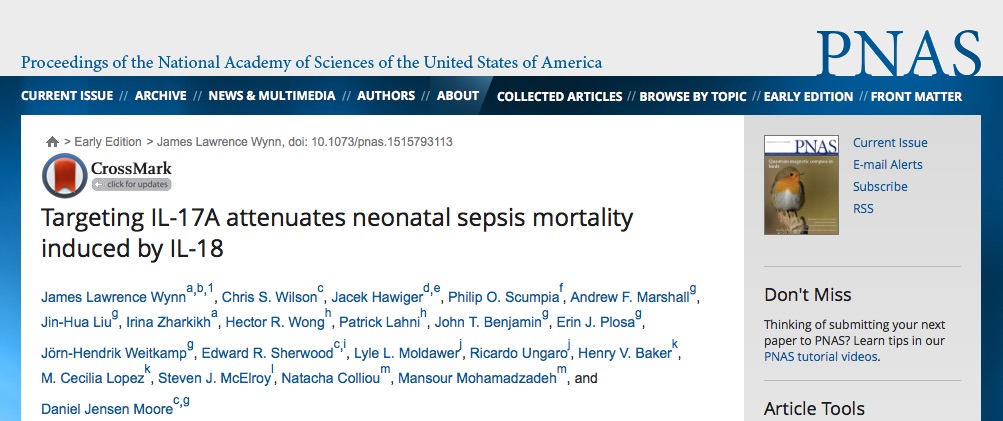 сепсис, недоношенные, PNAS