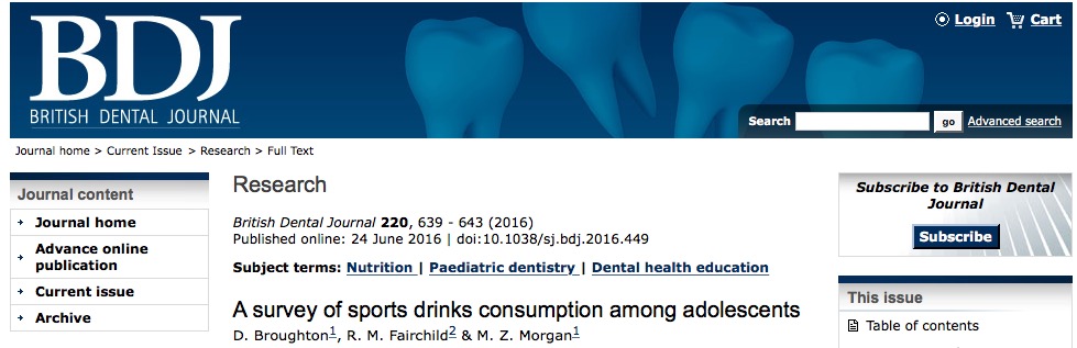 энергетические напитки, British Dental Journal, подростки,