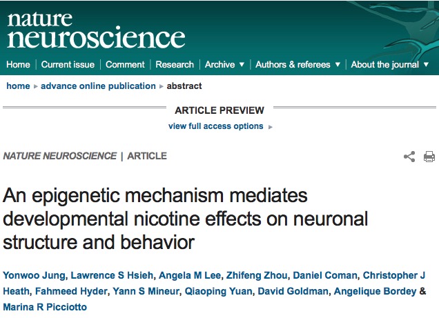 расстройства поведения, курение, беременность, Nature Neuroscience