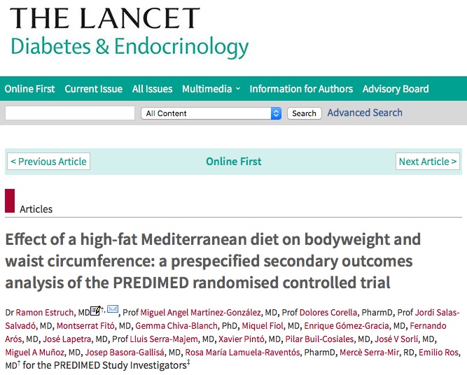 жирная пища, средиземноморская дита, The Lancet Diabetes & Endocrinology