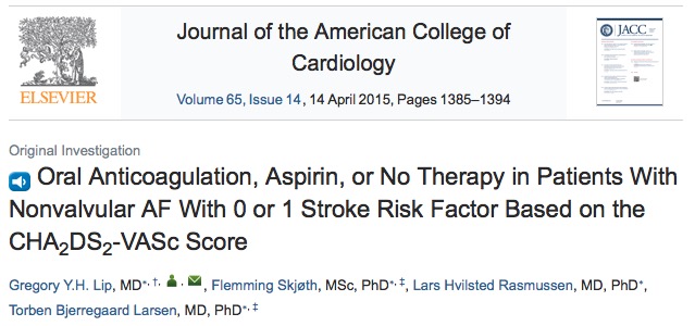 аспирин, инсульт, Journal of the American College of Cardiology