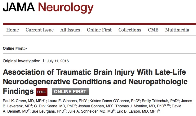 ЧМТ, JAMA Neurology