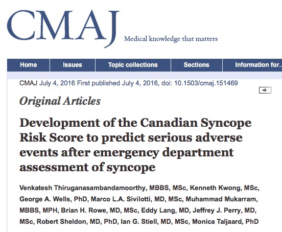 обморок, Canadian Medical Association Journal