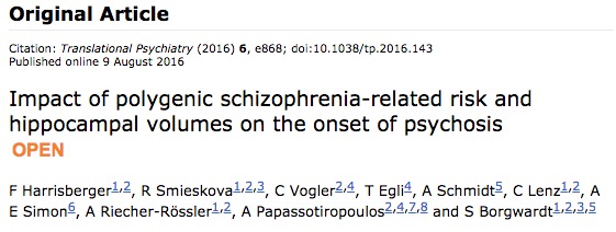 шизофрения, Translational Psychiatry